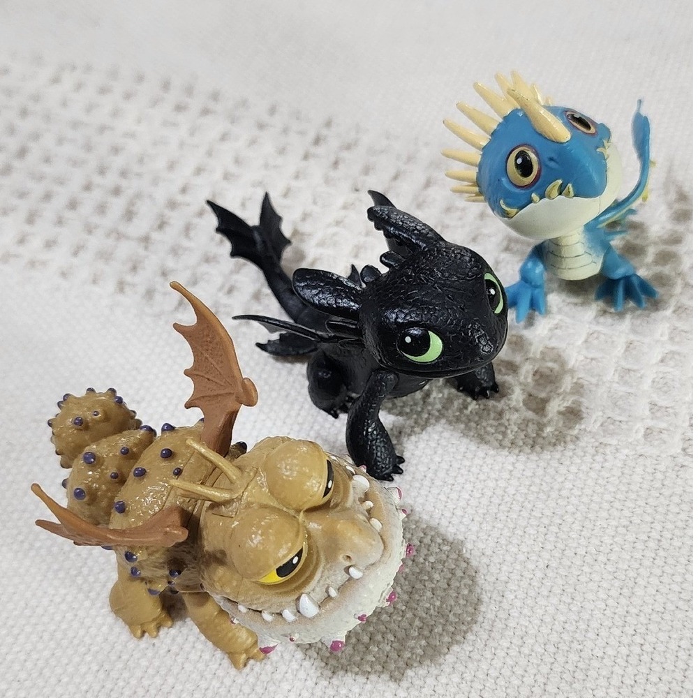 How to Train Your Dragon Figure Lot Toothless Stormfly Meatlug 2013 Spin Master